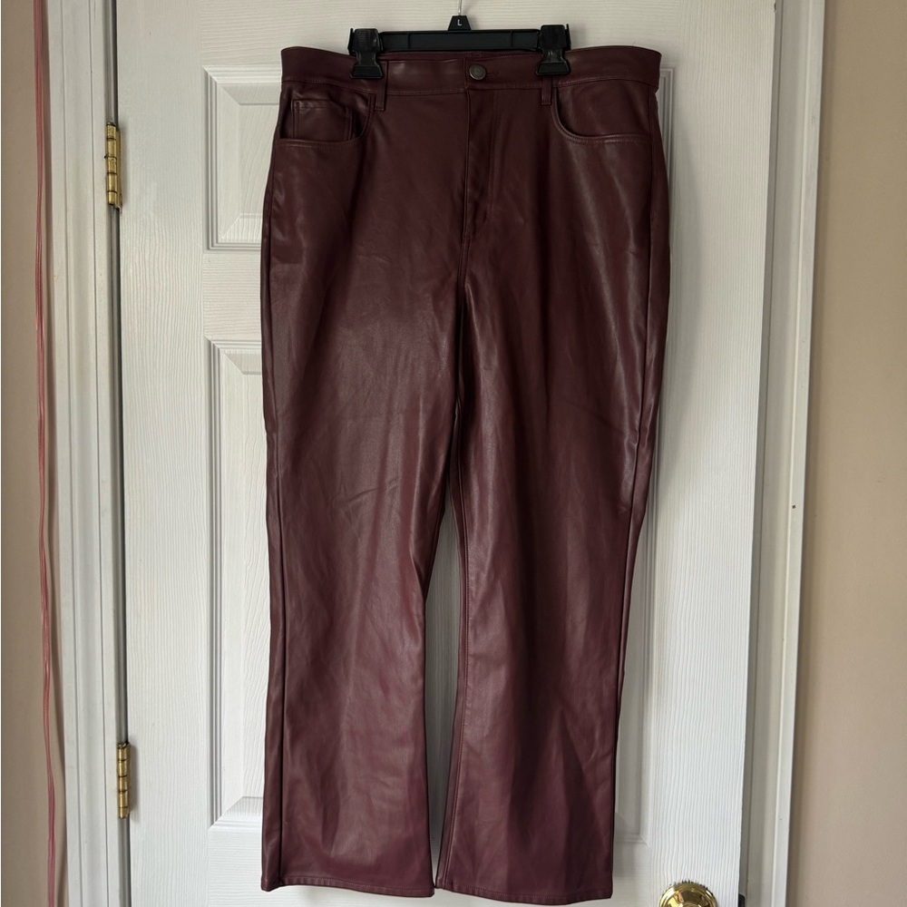Women’s Loft Size 12 Burgundy Leather Pants